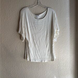 Elegant White Short Sleeve Women's Top